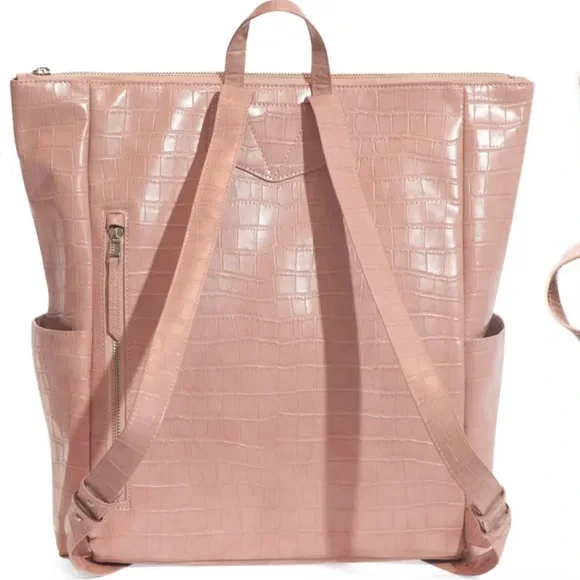 NWT Freshly Picked Rose Minimal Water Resistant Faux Leather Diaper Backpack - Picture 5 of 11